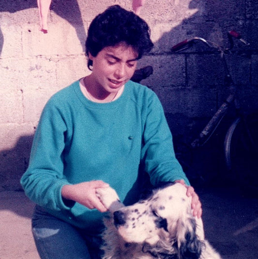 Martina with her setter dog Rocky