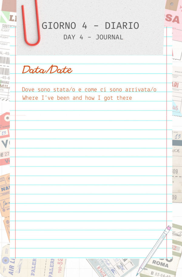 Travel Diary and Journal for trip to Italy