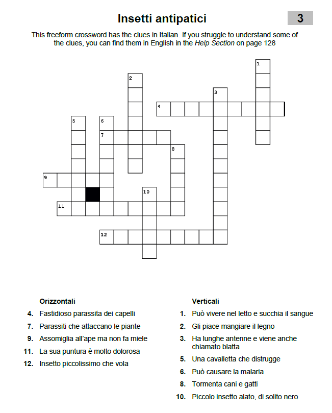 Italian Crossword Puzzle