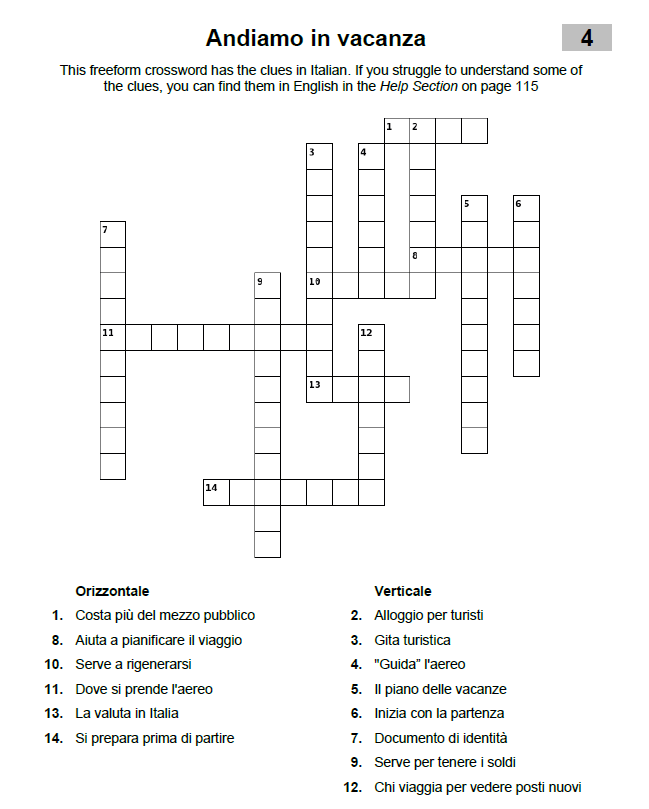 Italian Crossword Puzzle