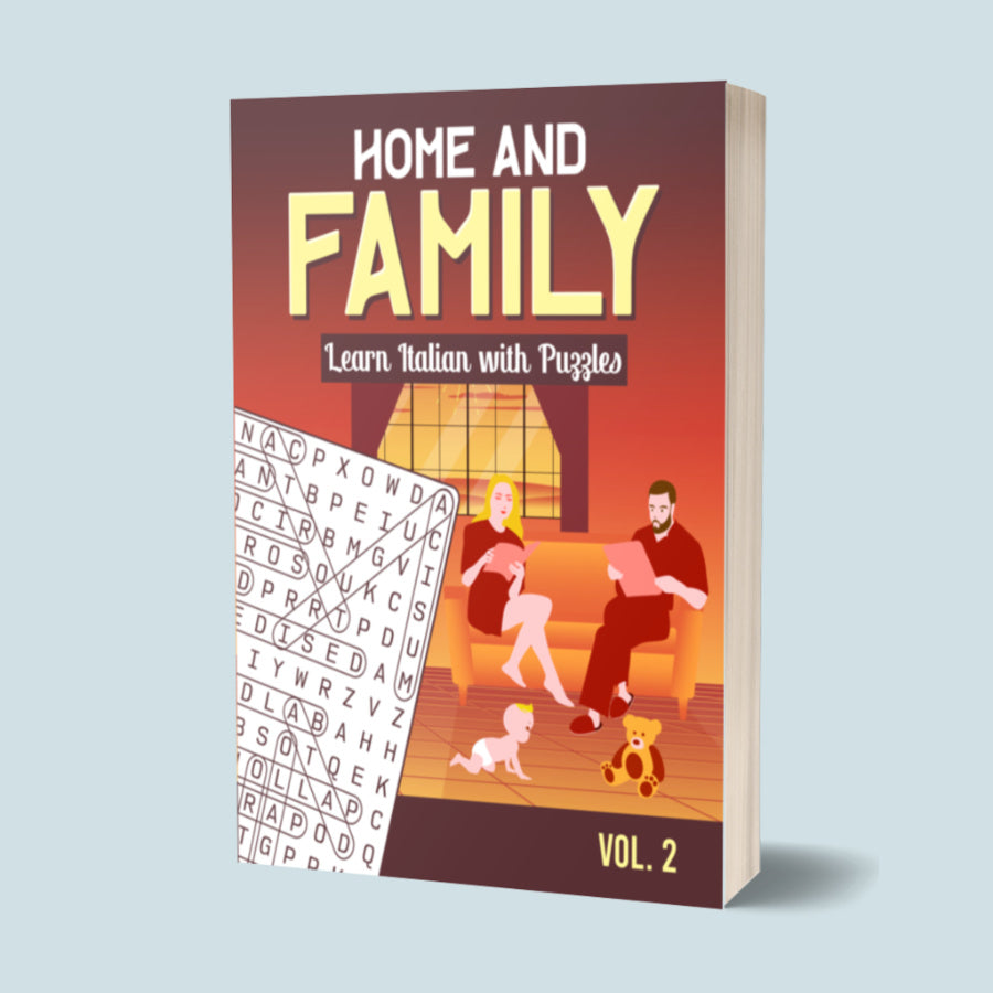 Italian Puzzle Books with words related to family and life at home