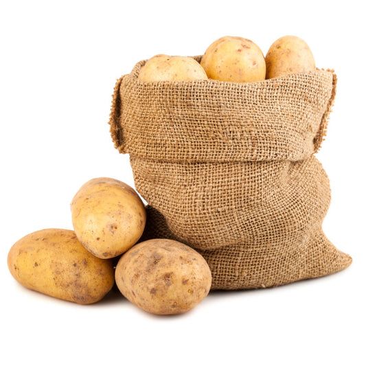 Loose potatoes and potatoes in a sac