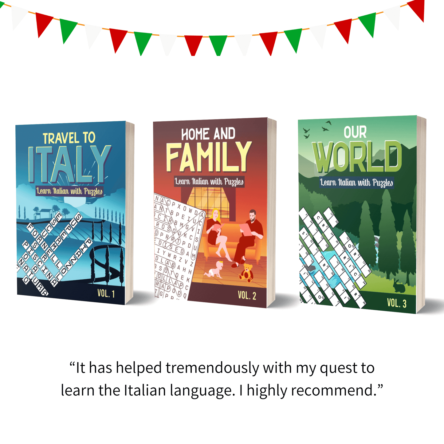 Italian Puzzle Book Bundle | Italian Learning Made Fun.