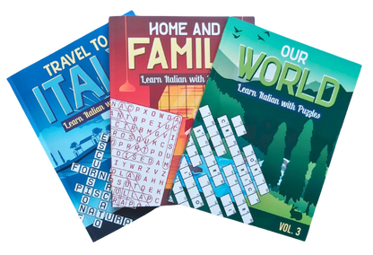 Italian Puzzle Book Bundle | Italian Learning Made Fun.