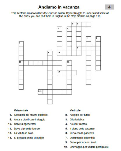 Italian Crossword Puzzle